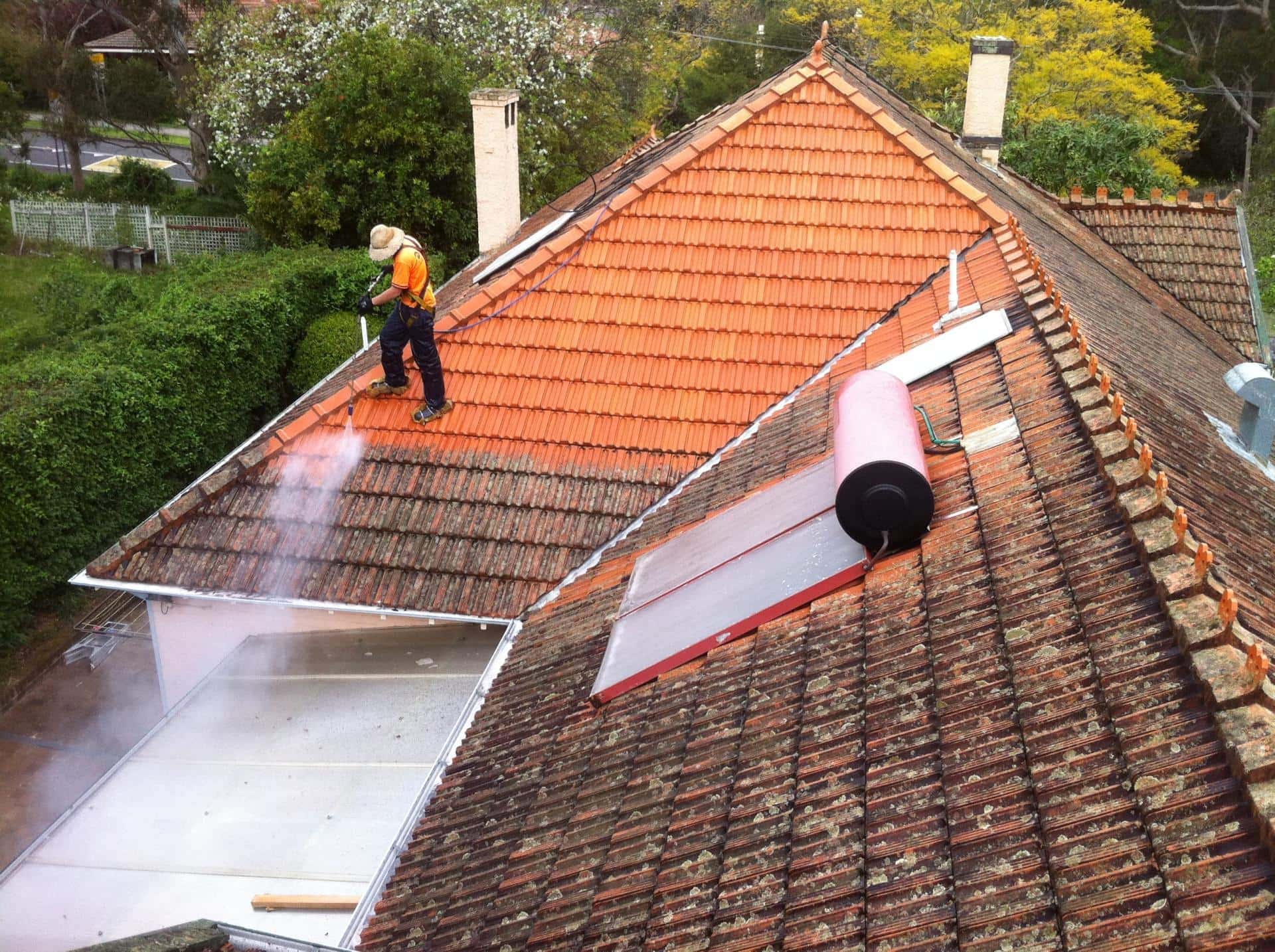 On-roof restoration work in Adelaide
